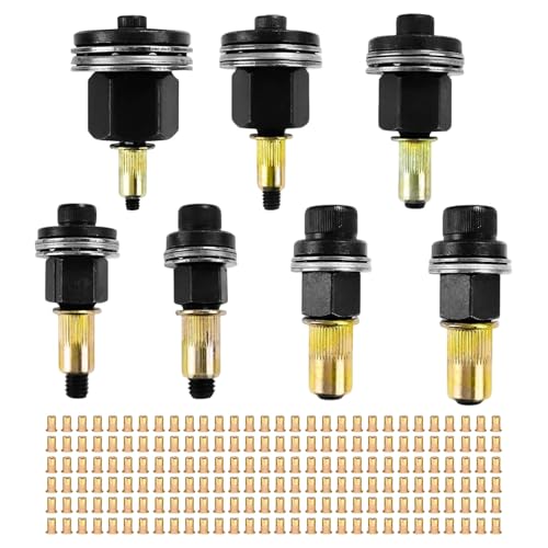 7 Stück Nietmutternzange Set,Nietenzange Nietmuttern,Nieten Set für M3,M4,M5,M6,M8,M10,M12 Nietmutter Werkzeug,Manuelle Nietmaschine,Nietzangen Kit (mit 210 Stück Muttern) von OUGPIU
