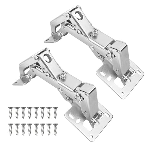 Aufschraubscharniere 170° Universal Scharniere Rahmenlose Schranktürscharniere Versteckte Hydraulisch Öffnungswinkel Möbelscharniere mit Schrauben Türscharniere,Möbel-Scharnier (2 Stück) von OUGPIU