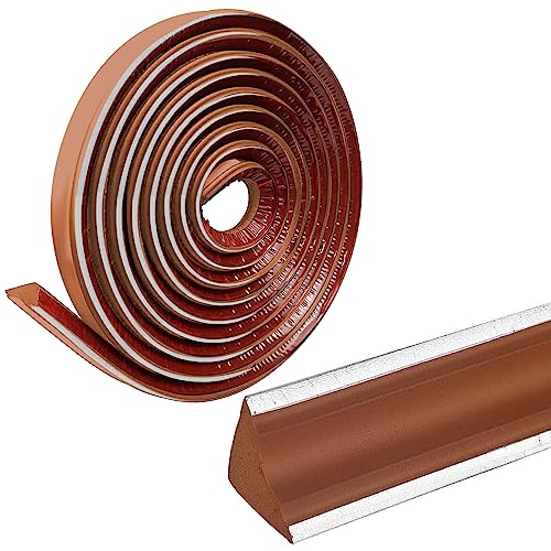 Flexible Deckenleisten Selbstklebend Caulk Strip,Dichtungs- und Zierleisten für Decken und Wandübergang,Schälen und aufkleben Faltbarer Kantenschutz,Möbelkantenband (Braun Silber, 5M) von OUGPIU