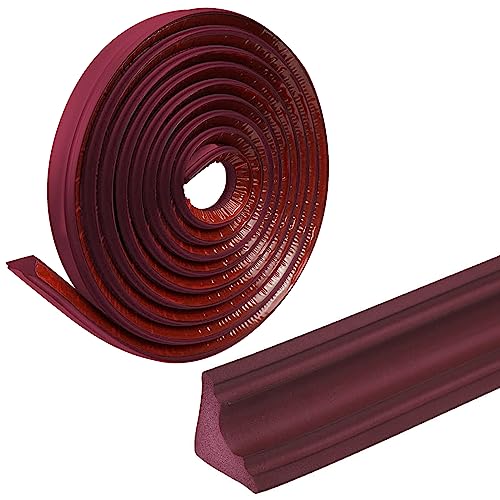 Flexible Deckenleisten Selbstklebend Caulk Strip,Dichtungs- und Zierleisten für Decken und Wandübergang,Schälen und aufkleben Faltbarer Kantenschutz,Möbelkantenband (Rot, 5M) von OUGPIU