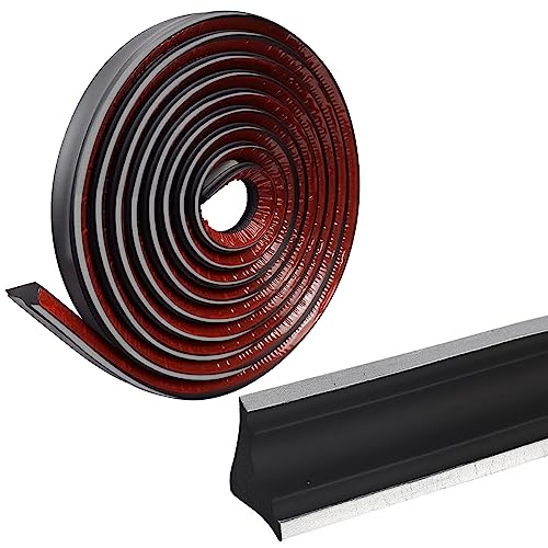 Flexible Deckenleisten Selbstklebend Caulk Strip,Dichtungs- und Zierleisten für Decken und Wandübergang,Schälen und aufkleben Faltbarer Kantenschutz,Möbelkantenband (Schwarz Silber, 5M) von OUGPIU