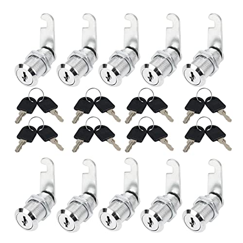 OUGPIU Briefkastenschloss 10PCS 30mm Schrankschloss mit Schlüssel,Möbelschloss,Spindschloss,Φ18mm Drawer Lock,Zylinder Hebelschloss,Nockenschloss Sicherheit Postfachschloss von OUGPIU