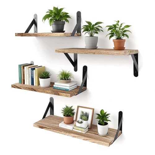 OUGPIU Wandregal Holz 4 Stück Hängeregal,Rustikaler Bilderleiste,Breite Regal Wand Paulownia und Metall 29/36/42cm Moderne Dekoration Schweberegal,Regalbrett für Wohnzimmer,Schlafzimmer,Büro OUGPIU Wandregal Holz 4 Stück Hängeregal,Rustikaler Bilderleiste,Breite Regal Wand Paulownia und Metall 29/36/42cm Moderne Dekoration Schweberegal,Regalbrett für Wohnzimmer,Schlafzimmer,Büro von OUGPIU