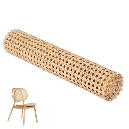 Rattan Geflecht, PE Rattan Gurtband, Breites Geflochten Rattanblech, Rattan Streifen für Rattan Möbel DIY Reparatur, Kunststoffgeflecht,Rattan Webbing für Schränke Schrank Stuhl (Holzfarbe, 0.45x2m) von OUGPIU