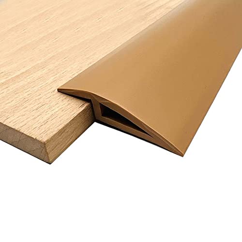 Übergangsprofil Selbstklebend, PVC Fußböden Abdeckleiste, Vinyl Übergangsschiene Anpassungsprofil, Tür Schwellen Ausgleichsprofil Abschlussleisten (1, Hellbraun, HöhenAusgleich5MM X Länge3M) von OUGPIU