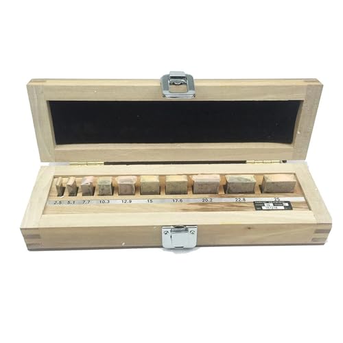 0-25 mm 0 Grad Mikrometer Inspektionsblock Messgerät Stahl Messblock Set 10 Stück/Box für die Holzbearbeitung(2 grade) von OUHFCASN