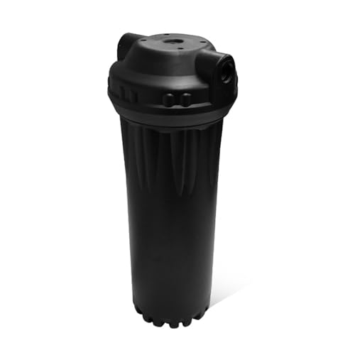 10 Zoll Haushalt 1/2 Wasserreiniger Filterflasche Frontverdickte Filterflasche Zubehör for Reinwassermaschinen Mit hocheffizienter Filterfunktion(Black) von OUHFCASN