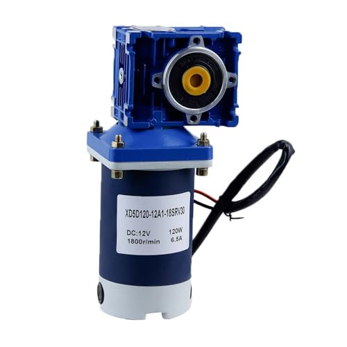 12V 24V 60W DC Schneckengetriebemotor mit Einzelausgangswelle RV40 mit selbstsichernder einstellbarer Geschwindigkeit CW CCW Hohes Drehmoment für Garagentor(42RPM,RV30 24V) von OUHFCASN
