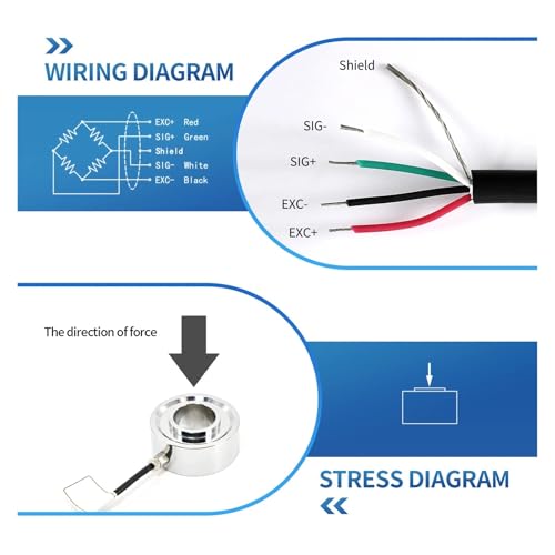 Mini-Wägezelle Test Spannung Kompression Kraft Gewicht Druck Sensor Genauigkeit 0,2% Legierung Stahl Mit Kabel for Kleine Raum Hohe Präzision(Range 0-2000kg) von OUHFCASN