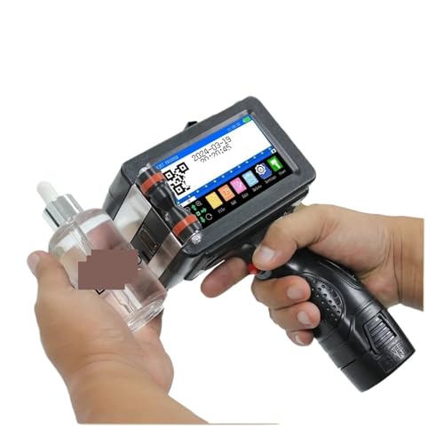 OUHFCASN 1760PLUS 12,7/25,4 MM Tragbarer Handheld-Tintenstrahldrucker mit schnelltrocknender Tinte Text QR Barcode Chargennummer Logo Etikettendrucker Leicht und praktisch(25.4mm with 1 Ink) von OUHFCASN