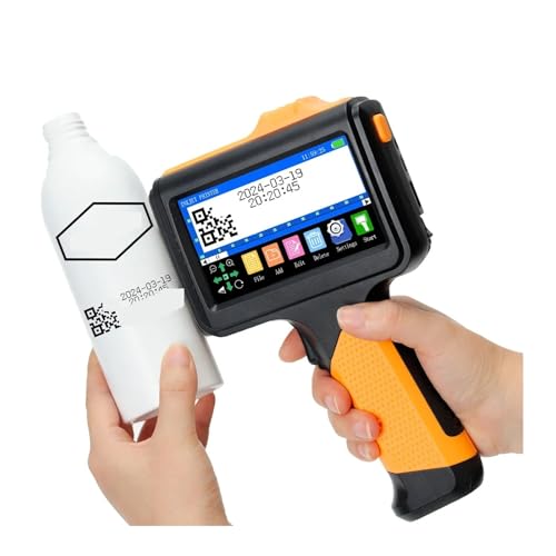 OUHFCASN 1790PLUS 12,7 mm Mehrsprachiger Drucker, Text QR Barcode Chargennummer Logo Datum Etikettendrucker, Handheld Thermo-Tintenstrahl-Codierer Leicht und praktisch(with 2 Ink) von OUHFCASN