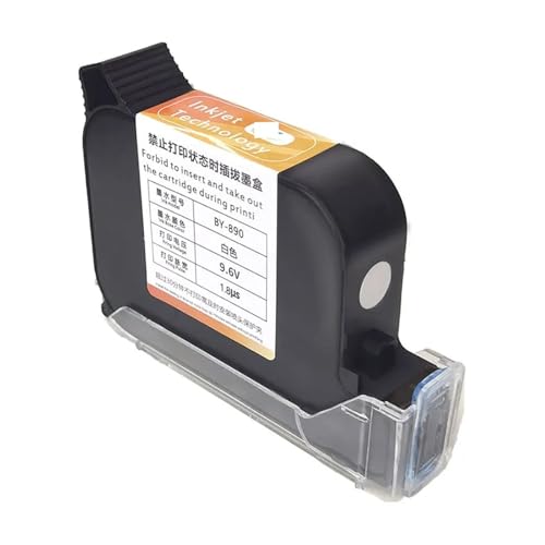 OUHFCASN 25,4 mm Starke, schnell trocknende Lösungsmittel-Tintenpatrone mit hoher Haftung, geeignet for Nicht verschlüsselte Tintenstrahldrucker Leicht und praktisch(Black) von OUHFCASN