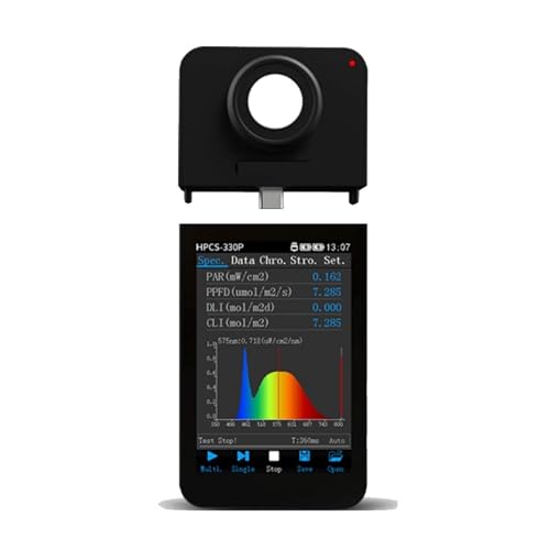 Handheld-analysator-Kit 350-800 nm PAR PPFD Lichtmesser CCT CRI Flicker Tester for LED-Licht HPCS-310P/330P Für technische Labore und den industriellen Einsat(HPCS330P WITH SCREEN) von OUHFCASN