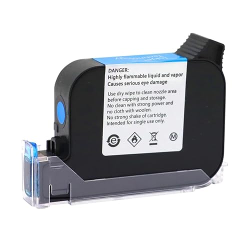 OUHFCASN JS12 JS12M 600DPI 12,7mm Handheld Thermo-Tintenstrahldrucker Schnelltrocknende EcoSolvent-Tintenpatrone Mini-Drucker Schwarz Rot Blau Weiß Leicht und praktisch(Yellow) von OUHFCASN