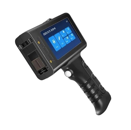 OUHFCASN Tragbarer 12,7-mm-Hand-Tintenstrahldrucker for Chargennummern, Barcodes, QR-Codes, Logos, Textilien, Handdrucker, Etikettencodiermaschine Leicht und praktisch(Printer with 3 Black) von OUHFCASN