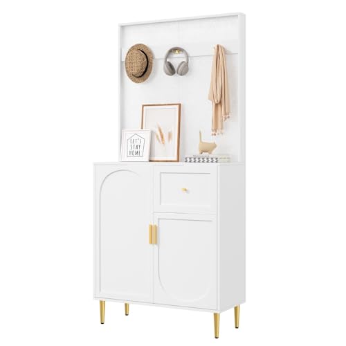 OUHOE Kleiderschrank Set Flur Schuhfach Regal Ablage Haken Metallbeine Schwarz Industriell Modern Eingangsbereich Stauraum Kompakt OUHOE Kleiderschrank Set Flur Schuhfach Regal Ablage Haken Metallbeine Schwarz Industriell Modern Eingangsbereich Stauraum Kompakt von OUHOE