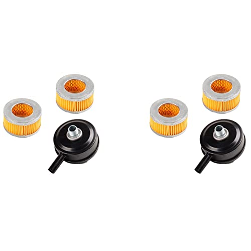 OUHUAN 2X Luft Kompressor Ansaugen Schalldämpfer 20mm Gewinde Metall, mit 4 Stück Filter Elemente für Einlass Pneumatische Teile von OUHUAN