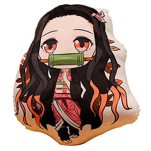 OUHZNUX Pillow Demon Slayer Blade Tanjiro Kissen My Wife Zenitsu Nezuko Butterfly Tolerance Zweidimensionales Lesekissen Plüsch Dekoratives Kissen Peripheres Stehkissen-45Cm von OUHZNUX