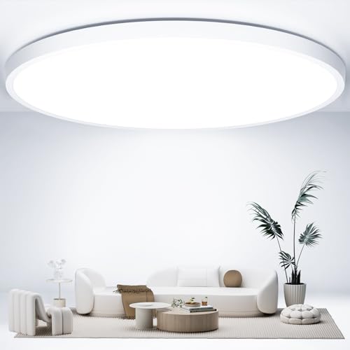 50CM Deckenlampe Led Deckenleuchte Flach - 48W 6500K 4800LM Kaltweiß Rund Küchenlampe Badlampe Led Deckenlampe Wohnzimmer Lampe Decke für Küche Schlafzimmer Badezimmer Kinderzimmer Modern Utra Dünn von Stylanda