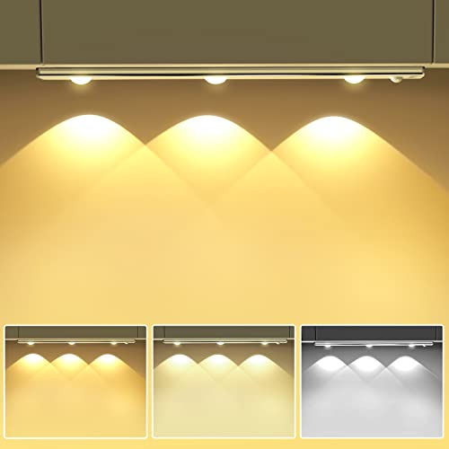 OUILA 30CM Unterbauleuchte Schrankbeleuchtung mit Bewegungsmelder LED Sensor Licht 1000 mAh USB Aufladbar Schrankleuchten stufenlose dimmbar Nachtlicht für Küche, Schlafzimmer, Treppe-1 Stück von OUILA