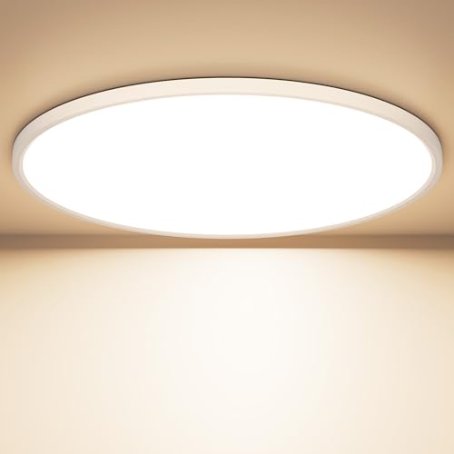 OUILA LED Deckenleuchte Flach Rund - Ø40CM Deckenlampe LED 36W 4000K 3600LM IP44 Wasserdichte Badezimmer lampe, Küchenlampe Deckenleuchte Neutralweiß für Küche Bad Schlafzimmer Flur Keller von OUILA