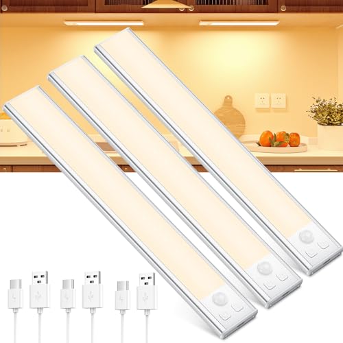 OUILA Schrankbeleuchtung LED mit Bewegungsmelder Unterbauleuchte Küche LED USB-C wiederaufladbar LED-Licht Dimmbar kabellos Nachtlicht für Küche Kleiderschrank Schrank 20.5CM 3 Stück OUILA Schrankbeleuchtung LED mit Bewegungsmelder Unterbauleuchte Küche LED USB-C wiederaufladbar LED-Licht Dimmbar kabellos Nachtlicht für Küche Kleiderschrank Schrank 20.5CM 3 Stück von OUILA