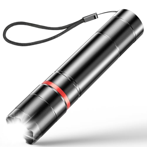 OUILA Taschenlampe LED Aufladbar, Extrem Hell Zoombares Taschenlampen mit 5 Lichtmodi und Langer Betriebsdauer, IPX5 Wasserdichte Kleine Taschenlampen für Camping, Angeln, Wandern, Outdoor, Notfäll von OUILA