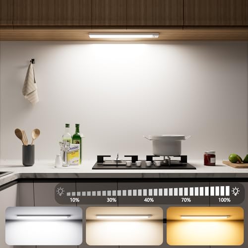 OUILA Unterbauleuchte Küche LED 2 Stück 23CM 3 Farbmodi Schrankbeleuchtung USB Wiederaufladbar Magnetische Lampe Kabellos Schranklicht mit Bewegungsmelder für Schlafzimmer, Werkstatt OUILA Unterbauleuchte Küche LED 2 Stück 23CM 3 Farbmodi Schrankbeleuchtung USB Wiederaufladbar Magnetische Lampe Kabellos Schranklicht mit Bewegungsmelder für Schlafzimmer, Werkstatt von OUILA