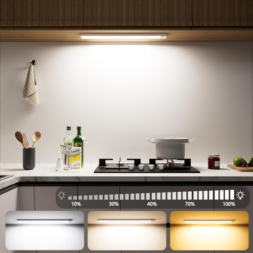 OUILA Unterbauleuchte Küche LED 2 Stück 32CM 3 Farbmodi Schrankbeleuchtung USB Wiederaufladbar Magnetische Lampe Kabellos Schranklicht mit Bewegungsmelder für Schlafzimmer, Werkstatt OUILA Unterbauleuchte Küche LED 2 Stück 32CM 3 Farbmodi Schrankbeleuchtung USB Wiederaufladbar Magnetische Lampe Kabellos Schranklicht mit Bewegungsmelder für Schlafzimmer, Werkstatt von OUILA