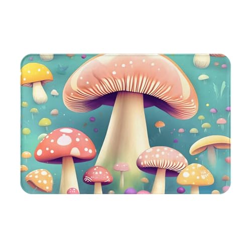 OUInbvv Pretty Little Mushrooms Faltbare rutschfeste Bodenmatte, schnee- und schlammfest, für Küche, Badezimmer, Waschküche, Garage von OUInbvv