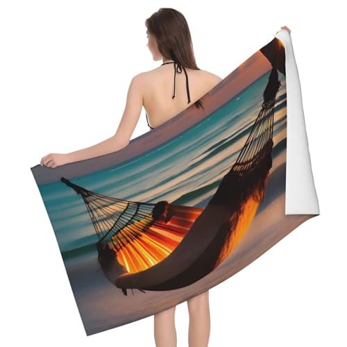 Sunset Beach Hammock Absorbent Bath Towel Soft and Skin Friendly Fluffy and Colorfast Suitable for Travel Swimming Pool and Outdoor Sunset Beach Hammock Absorbent Bath Towel Soft and Skin Friendly Fluffy and Colorfast Suitable for Travel Swimming Pool and Outdoor von OUInbvv