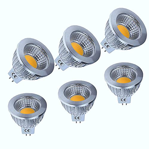 OUKAIDE 6 Stück 6W MR16 LED Lampen Warmweiß 3000K Scheinwerfer MR16 60W Äquivalent,LED Spot GU5,3 Reflektor MR16 600LM AC 85-265V Nicht dimmbar Aluminium-Material von OUKAIDE