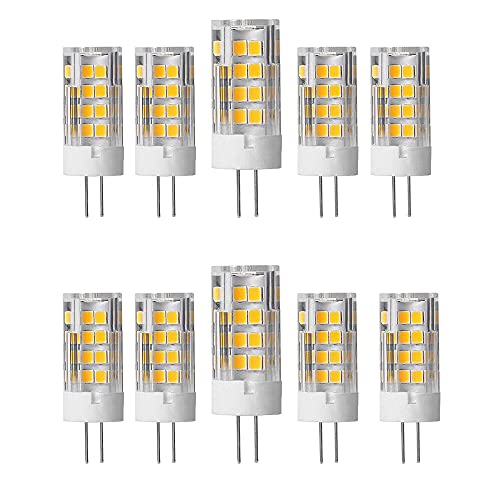 OUKAIDE 10er G4 LED Lampen 5W LED Leuchtmittel 51 SMD 2835LEDs Warmweiß 3000K LED Lampe Super Hell 500LM LED Bulb 360° Abstrahlwinkel AC220-240V Nicht Dimmbar G4 Keramikbasis von OUKAIDE