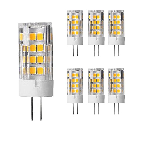 OUKAIDE 6er G4 LED Lampen 5W Leuchtmittel 51 SMD 2835LEDs Warmweiß 3000K Lampe Super Hell 500LM LED Bulb 360° Abstrahlwinkel AC220-240V Nicht Dimmbar G4 Keramikbasis von OUKAIDE
