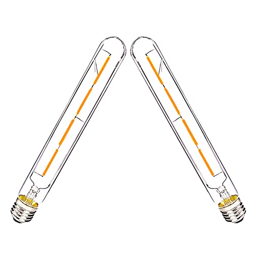 OUKAIDE E27 4W T30-225 lange Röhren Edison LED Birne, Weinlese-BirnenE27 LED Glühlampe antike Art Retro Braunglas Schraube Lampe, 400lm, Nicht Dimmble Warm White2700k (2 Stück) von OUKAIDE