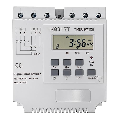 3-Phasen Programmierbarer Timer 380V Digitale Zeitschaltuhr Wochenzeitschaltuhr 1s–24h von OUKANING