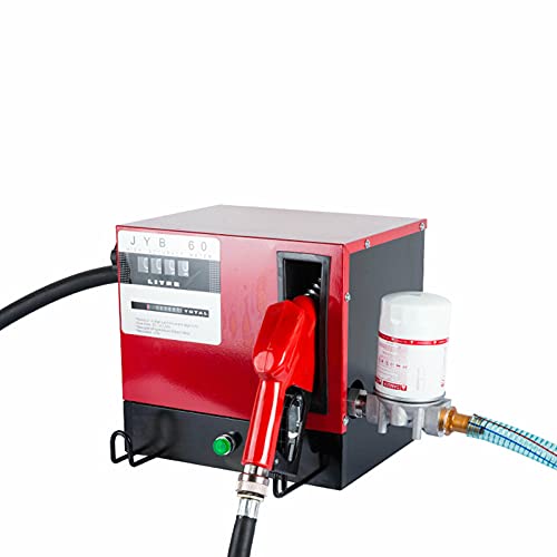 OUKANING 60 L/min Heizölpumpe Dieselpumpe,Genauigkeit: ±1%,550W / 220V Ölpumpe Diesel Kraftstoff-Umfüllpumpe mit Zählwerk/Selbstansaugend/Automatik Zapf-Pistole/2m Saugschlauch von OUKANING