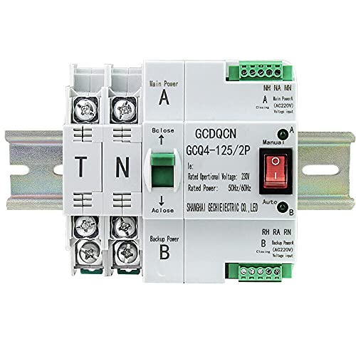 OUKANING 63A 2P Dual Netzteil Transferschalter Automatischer Umschalter Transfer Switch 220V von OUKANING