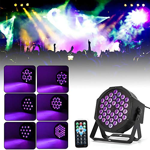 OUKANING 72W 36 LEDs Lila UV-Par Licht,DMX 512 Par Scheinwerfer,Party licht 8 Kanäle mit Multiple Steuerungsmodi für Party, Klub, Bar, Hochzeit von OUKANING