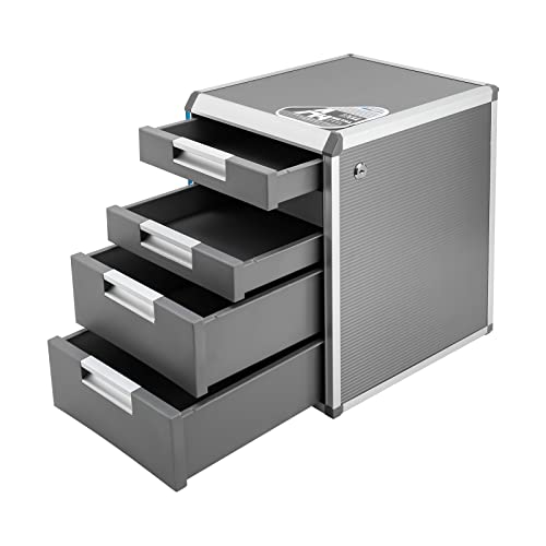 OUKANING Ablagebox mit 4/5/7 Schubladen - Schubladenbox mit hoher Kapazität Schubladenschrank Stahlschrank Metall Schubladenbox Abschließbar Dokumenten Aufbewahrung Ablagebox (5 Schubladen 1) von OUKANING