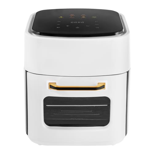 OUKANING Heiße Luft Fritteuse 1400W, 15L Fritteuse mit Digital Touchscreen, 80-200°C Temperaturregelung, 5-65Min Timer, Überhitzungsschutz, Schwarz (Weiß) von OUKANING