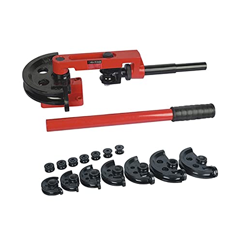 OUKANING Manuelles Rohrbiegegerät, 0-180° U-Biegung, Für Kupfer/Alu/Edelstahl (10-25mm), 7 Formen Und 7 Rollen, Mit Ergonomischem Griff, Für Sanitär, Heizung Und Kfz-Reparatur von OUKANING