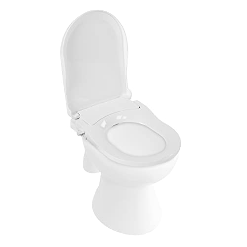 WC-Bidet-Sitze mit selbstreinigenden Doppeldüsen,nicht elektrisch,weich geschlossener Toilettensitz, D-Form Toilettendeckel von OUKANING