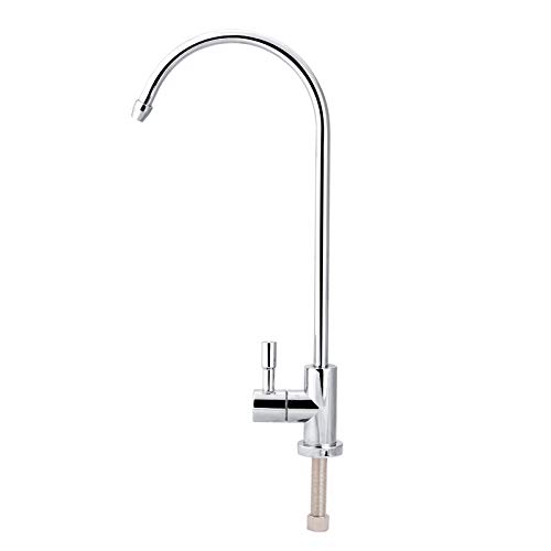 1/4 Küchenspüle Wasserhahn, Edelstahl Chrom Reverse Single Handle Moderner Ersatz Osmose RO Trinkwasserfilter Nickel Gebürstet von OUKENS