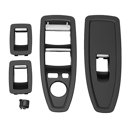 Auto-Schalterknopf-Panel-Abdeckung, ABS-Fensterheber-Panel-Verkleidung, Ersatz Für 1 3 4 Serie F20 F30 F31 2012–2019(Schwarz) von OUKENS