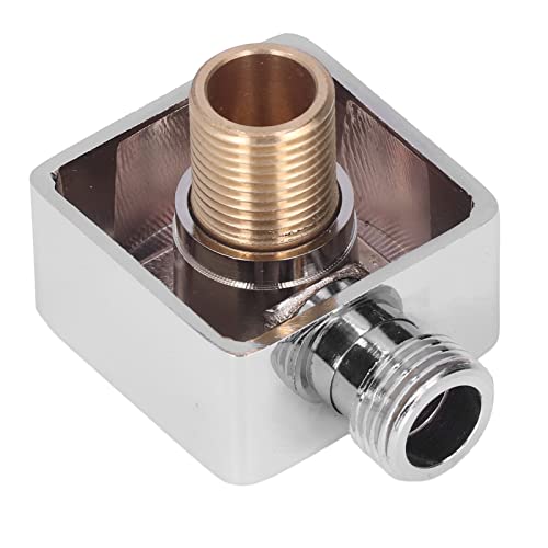 Brausebogen, G1/2 Vollkupfer Männlich Weiblich Universal-Wandbogen Quadratischer Brausebogen Chrom-Finish Wandmontage für Handbrause von OUKENS