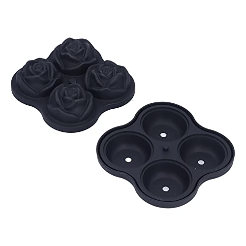 Eiswürfelform, Rose Eiswürfelbereiter Rose Rose Mold Tray Silikon-Eiskugelbereiter-Tablett für selbstgemachten Cocktail-Whiskey DIY 4-Loch Eiswürfelform, Rose Eiswürfelbereiter Rose Rose Mold Tray Silikon-Eiskugelbereiter-Tablett für selbstgemachten Cocktail-Whiskey DIY 4-Loch von OUKENS