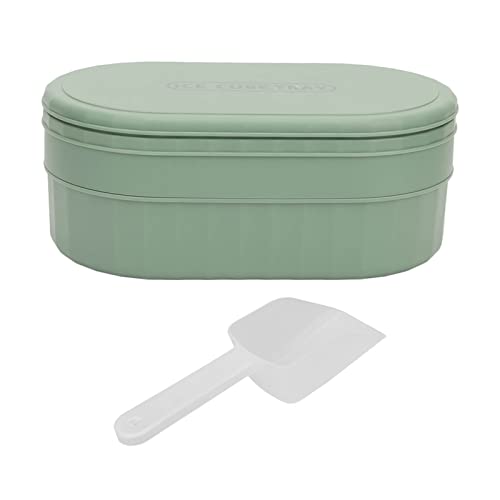 Eiswürfelschale mit Deckel und Aufbewahrungsbehälter für Gefrierschrank, Easy-Release 36 Eisschale mit auslaufsicherer Abdeckung, Behälter, Schaufel, flexible, langlebige Silikon-Eisform(Grün) von OUKENS