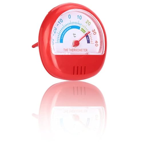 Kühlschrankthermometer, Mini-Kühlschrankthermometer, mechanisches Kühlschrankthermometer mit großer Anzeige für Küche (rot) von OUKENS