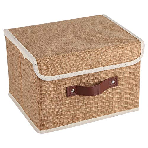 OUKENS Aufbewahrungsbox, 26x20x17cm Stoff Faltbare Aufbewahrungsbox mit Deckel für Kleidung Zuhause Schrank Kleidung Bücher Kinder Spielzeug Organizer(Kaffee) von OUKENS